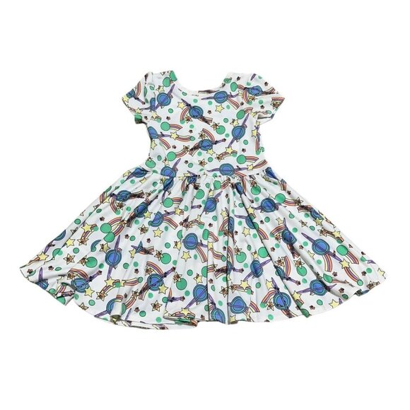 Dot Dot Smile Toddler Girls Size 2T Planets &‎ Stars Cap Sleeve Twirl Dress NWT - Picture 4 of 7